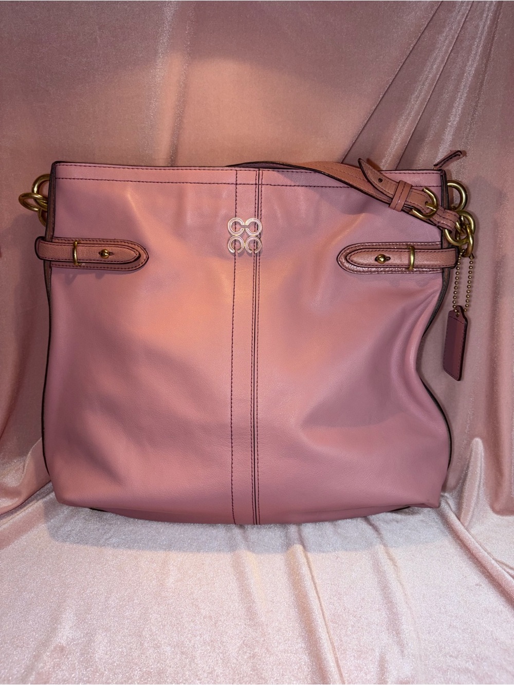 Authentic Coach Audrey Pink Leather Hobo Shoulder Bag | Style 16413